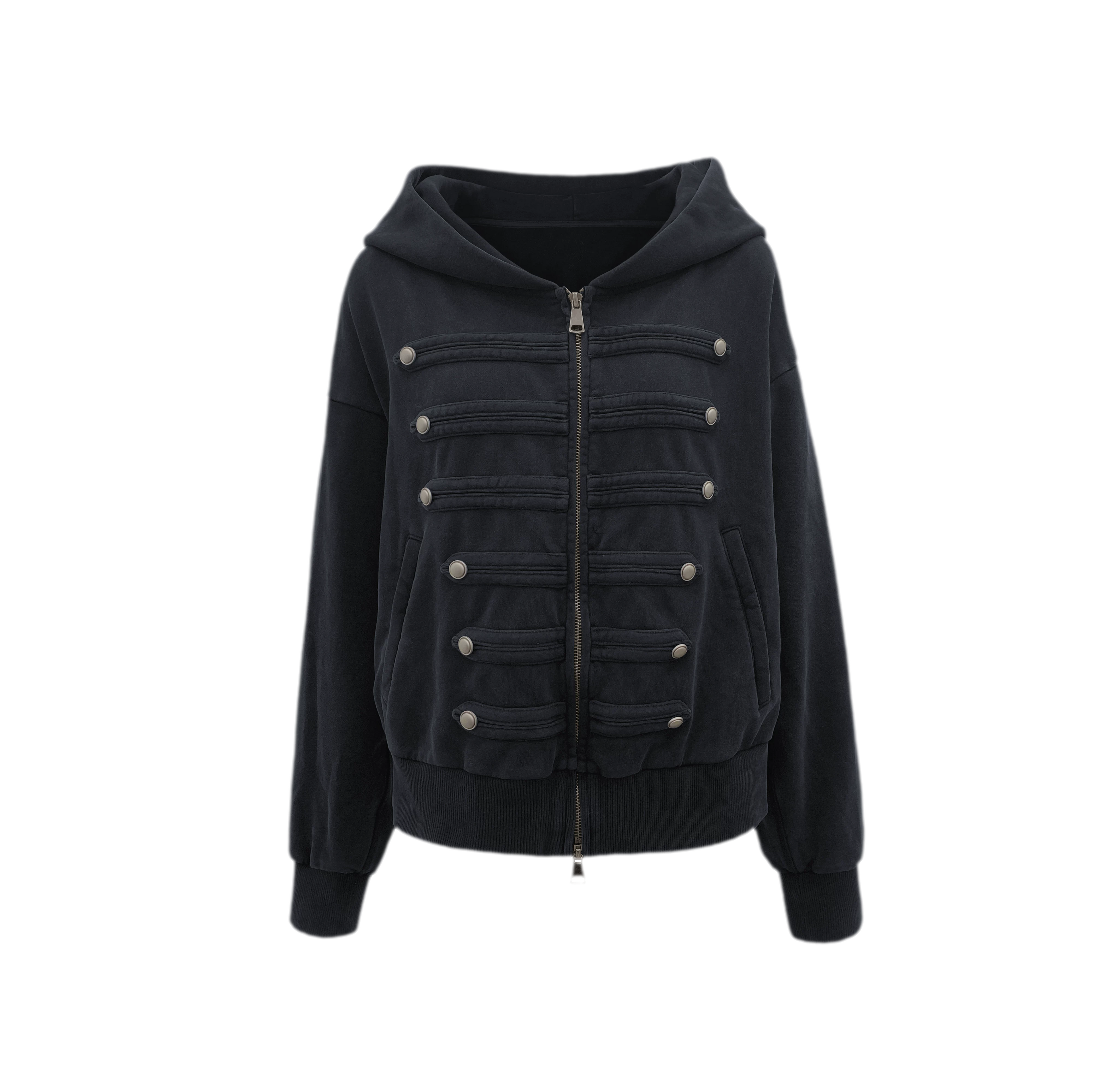 Washed Napoleon Hooded Jacket