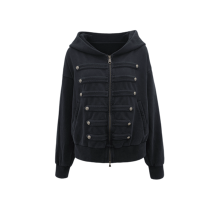 Washed Napoleon Hooded Jacket