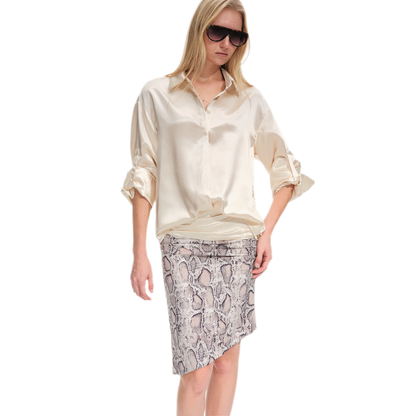 Vintage kokerrok met slangenprint