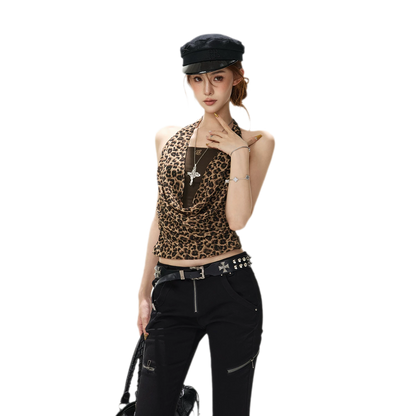 Leopard Sheer Halter Top
