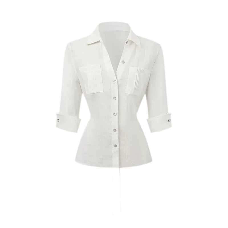 Tencel Linen Cinched Shirt