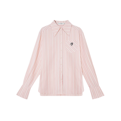 Striped Embroidered Shirt Set