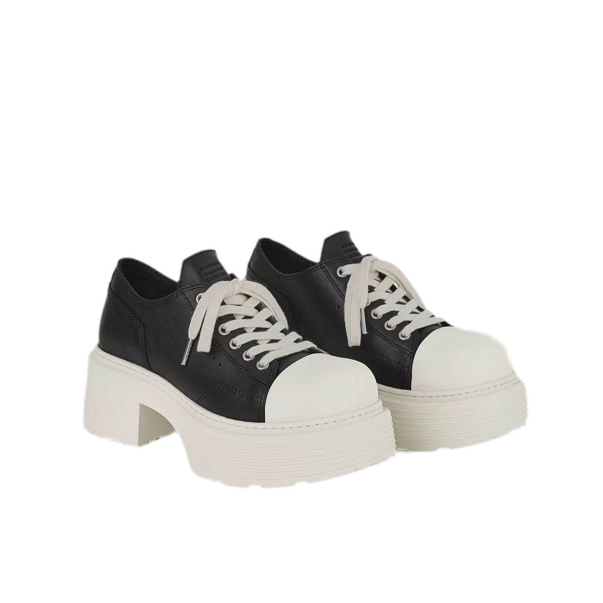 Embossed Leather Platform Sneakers