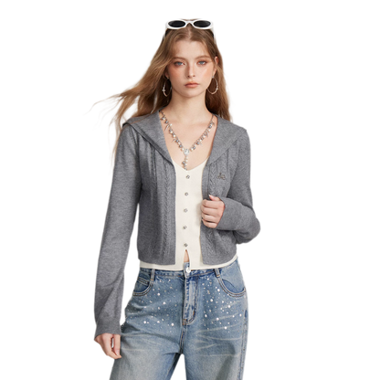 Textured Sailor Collar Sweater