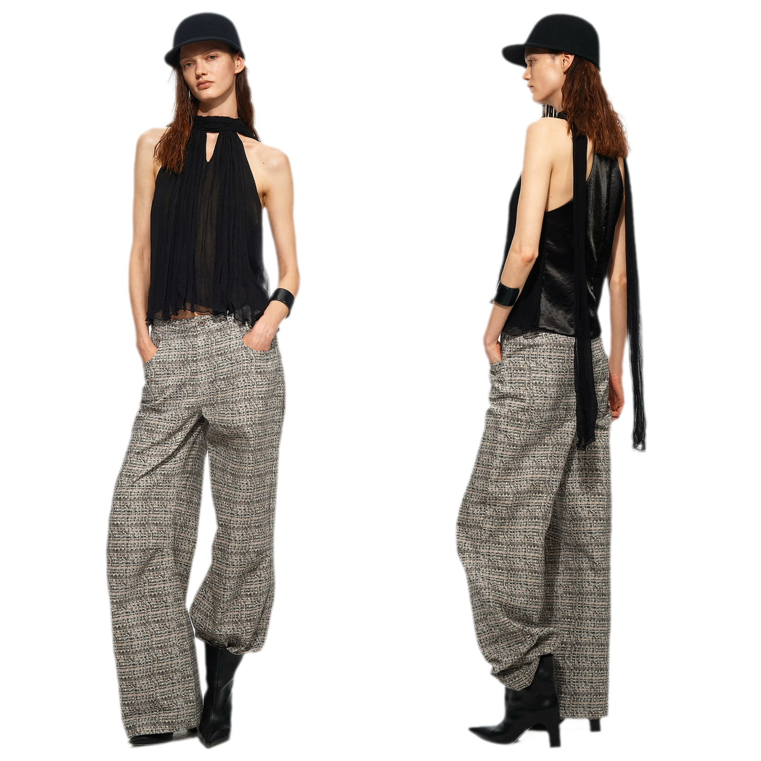 Tie Halter Chiffon Tank