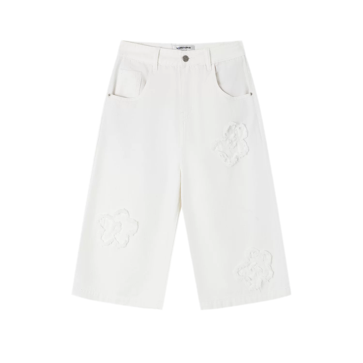Frayed Floral Wide Culottes