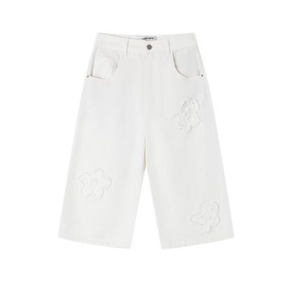 Frayed Floral Wide Culottes