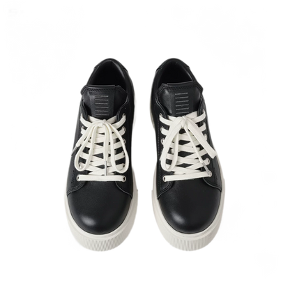 Sculptural Leather Thick-Soled Sneakers