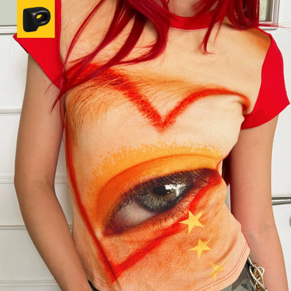 Camiseta ajustada de algodón con estampado gráfico
