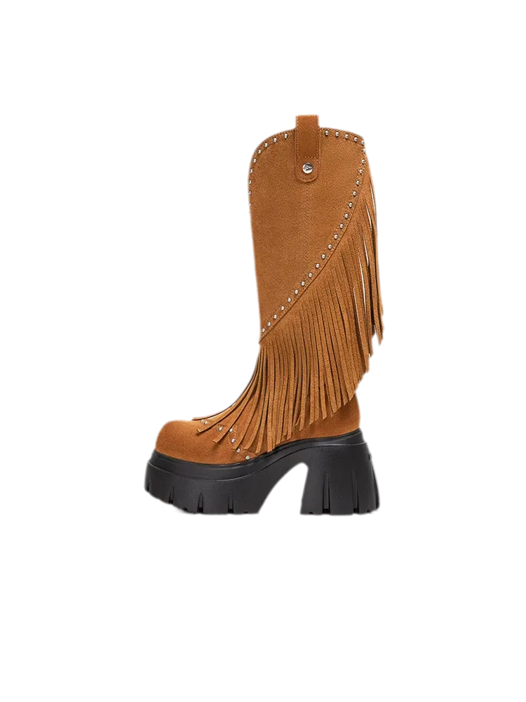Western Fringe Tall Boots