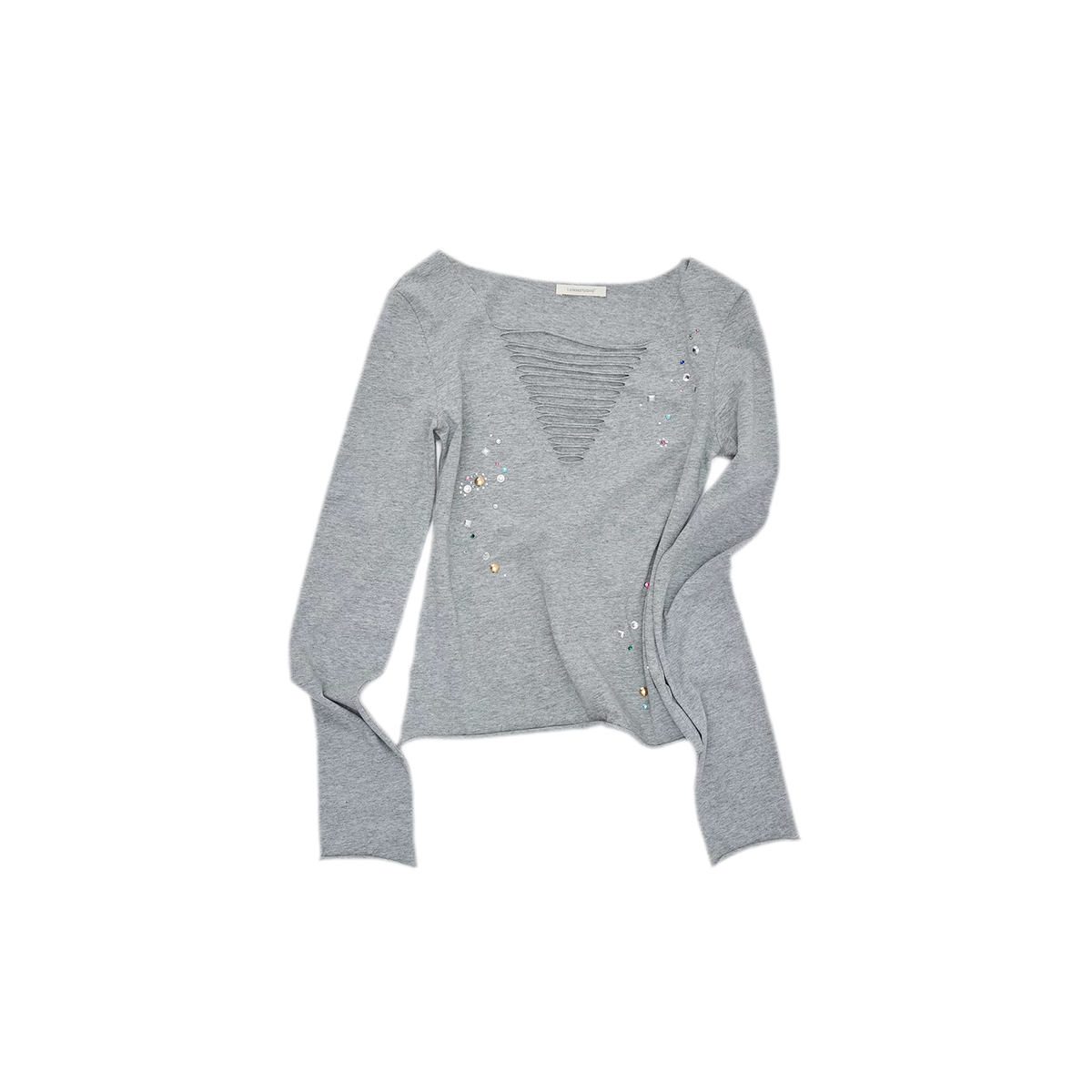 Haut à col en V avec découpes et strass
