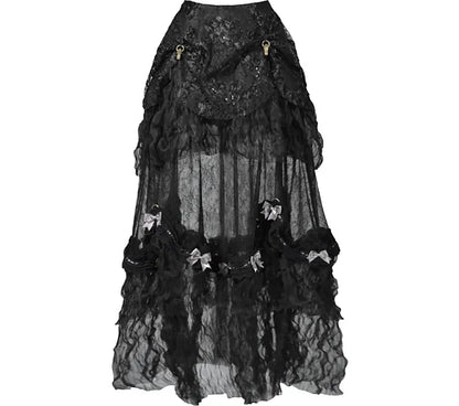 Gothic Bustle Train Skirt