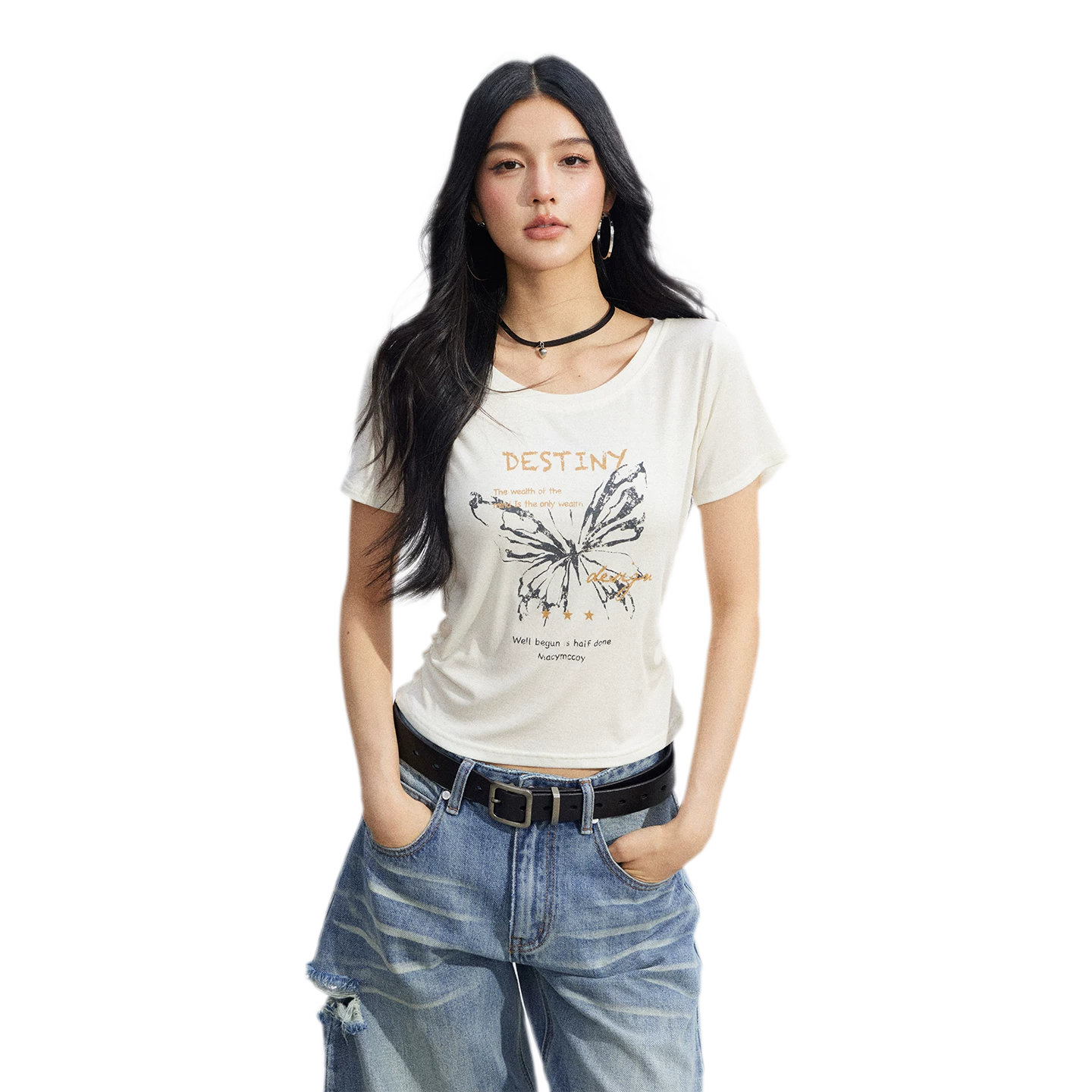 Butterfly Ruched Tee