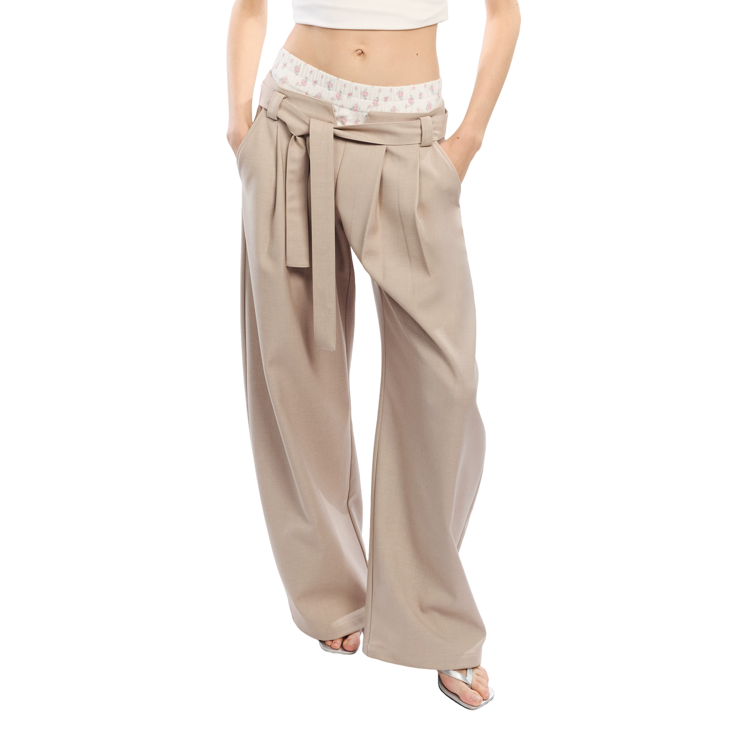 Floral Print Loose Wide Leg Pants
