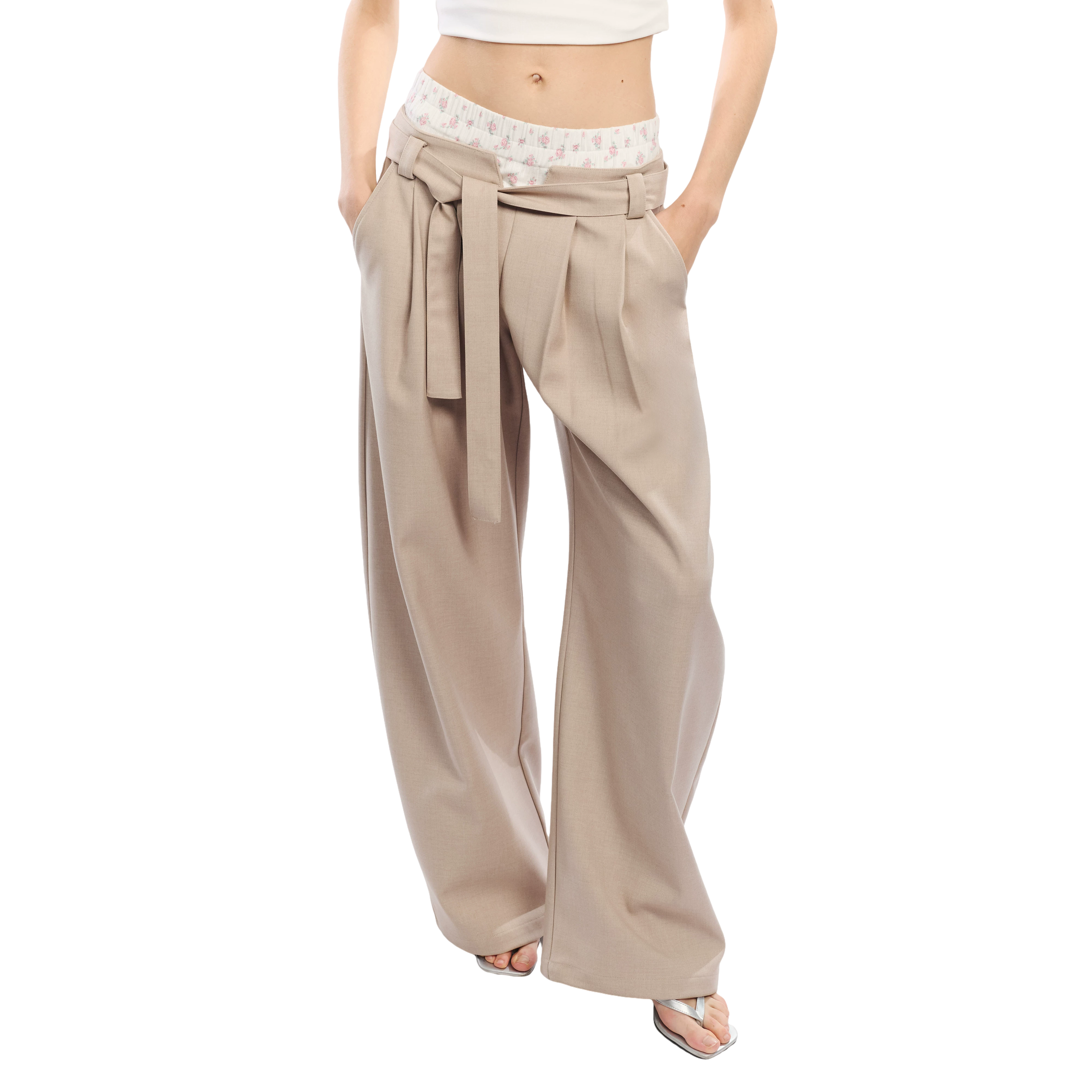 Floral Print Loose Wide Leg Pants