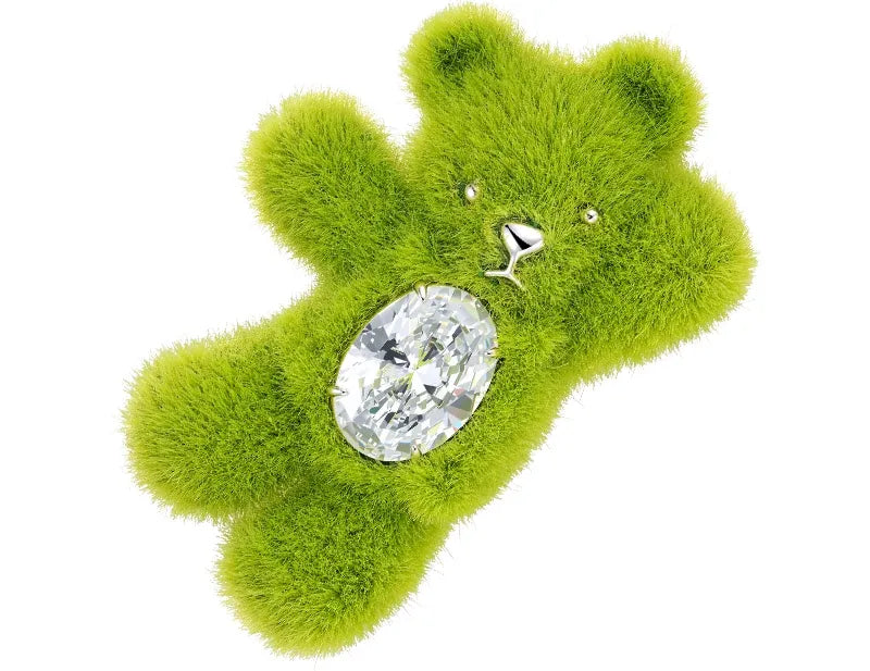 Green Bear Gem Hair Clip
