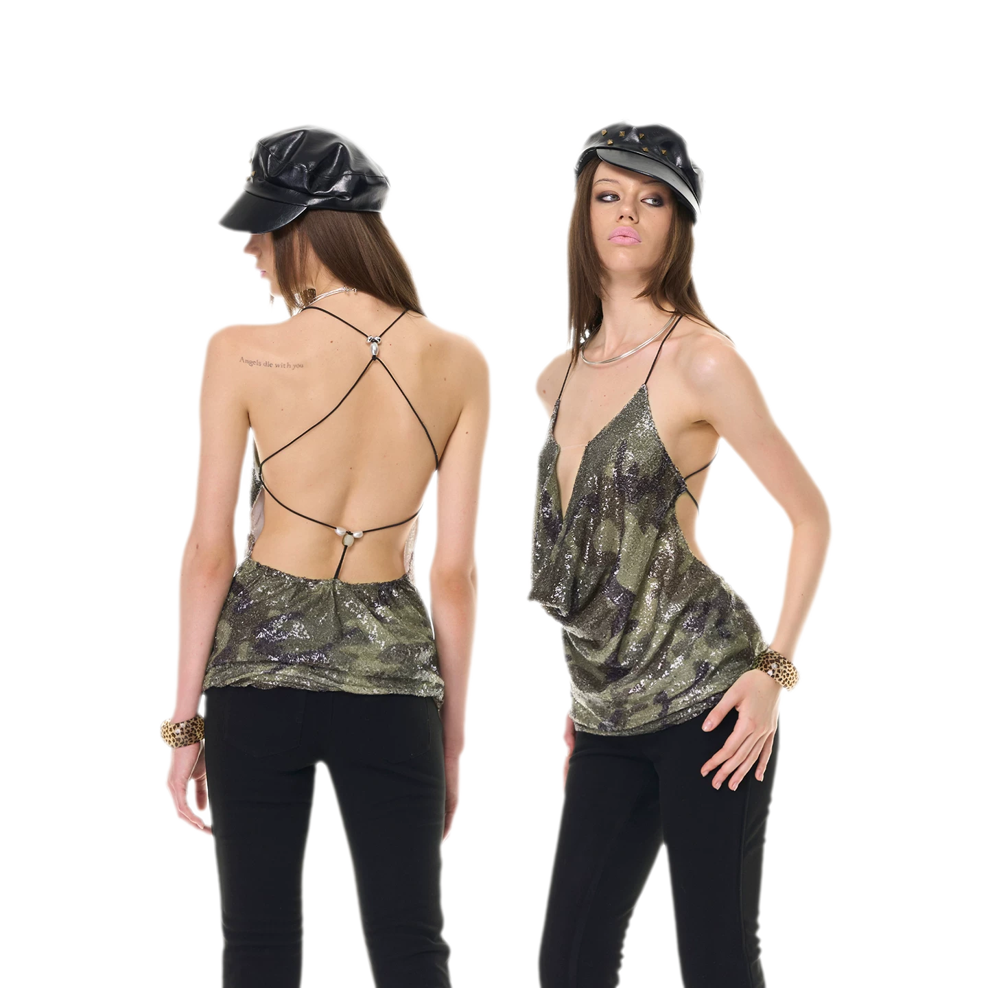 Camouflage Halter Mini Dress