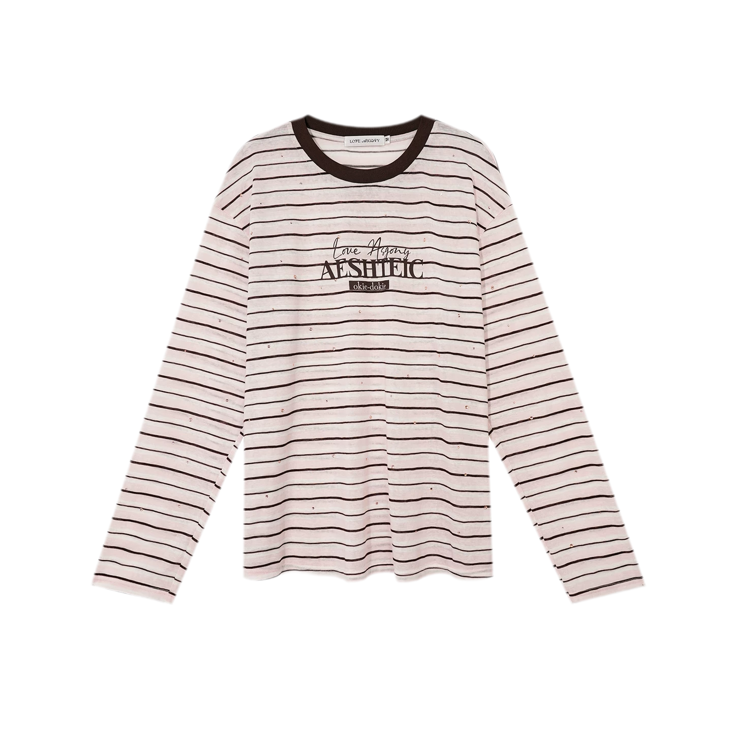 Stripe Rhinestone Long Sleeve