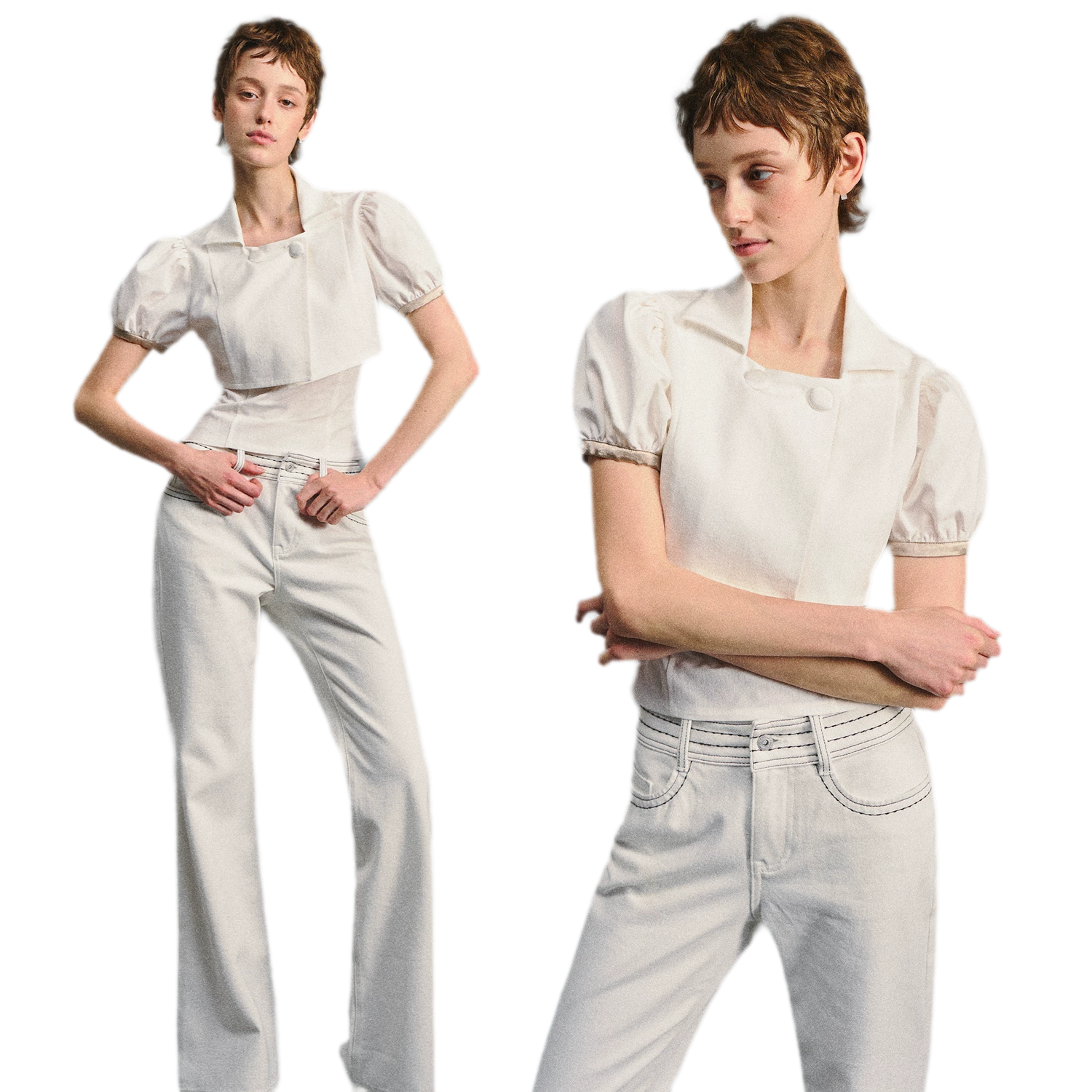 Collared Two-Piece Top