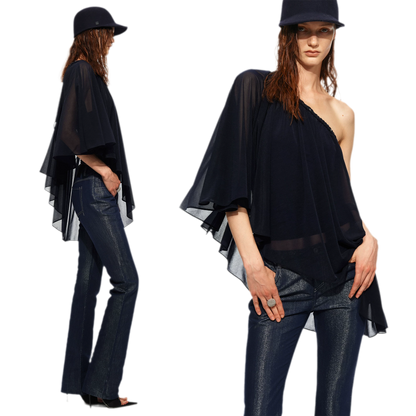 Handwoven Chain Cape Blouse