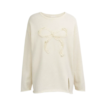 Bow Embroidered Knit Set
