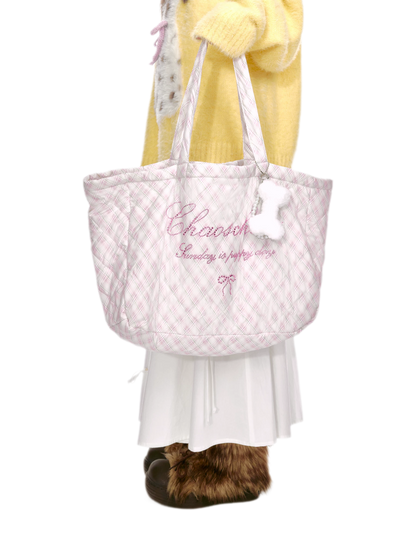 Diamond Quilt Tote Bag