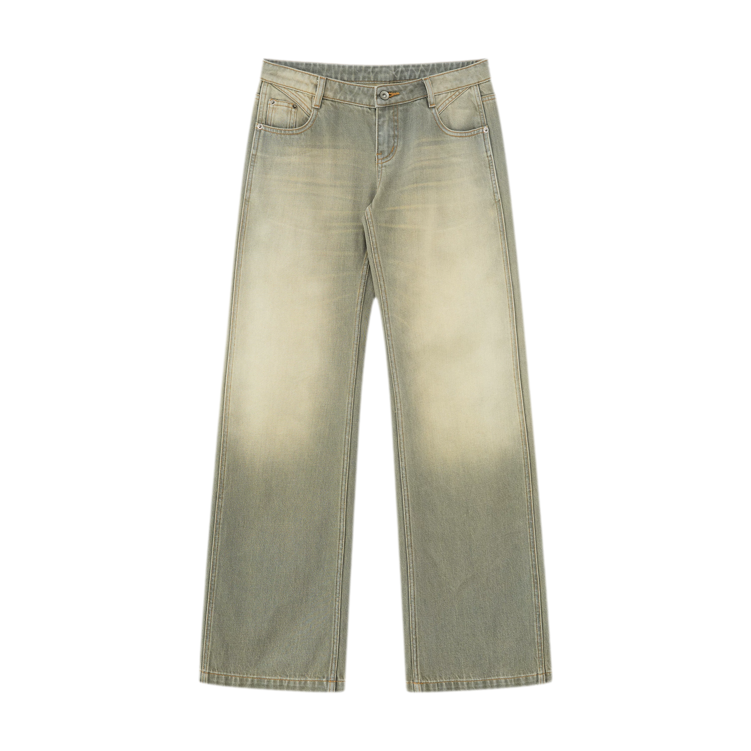Distressed Gray Straight Jeans