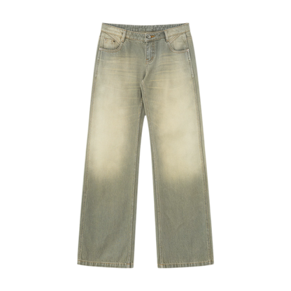 Distressed Gray Straight Jeans