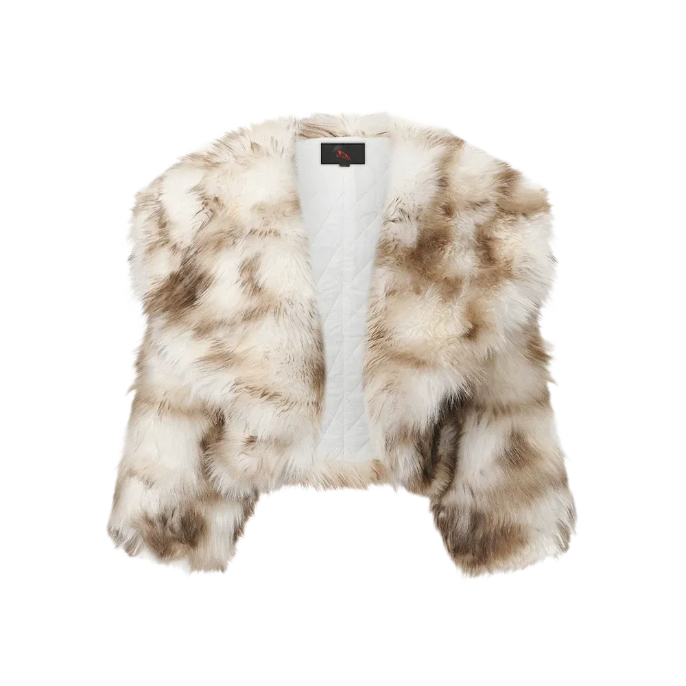 Gradient Leopard Faux Fur Coat