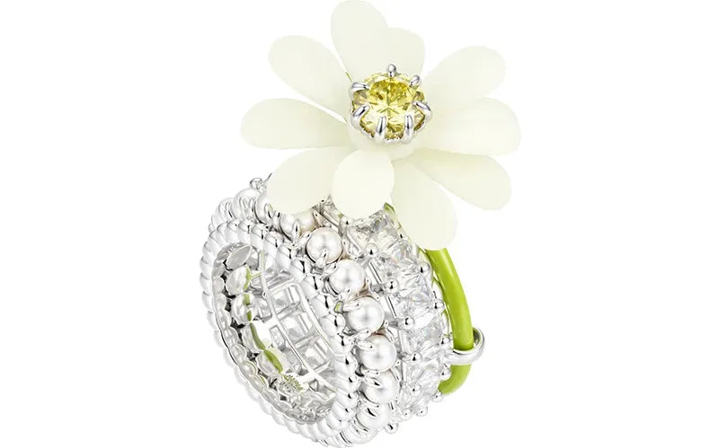 Crystal Daisy Ring Set
