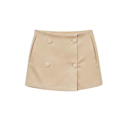 Falda pantalón de línea A con doble botonadura