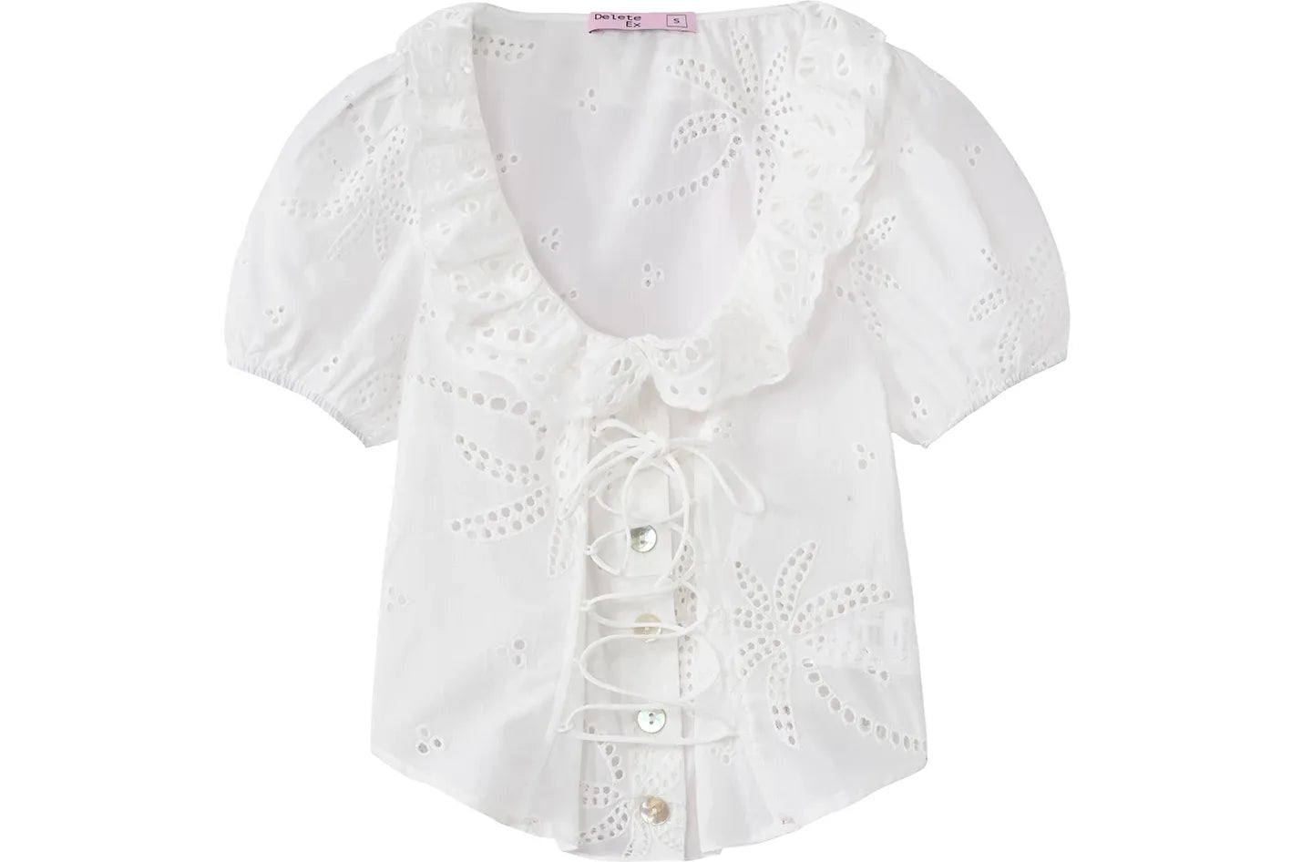 Lace-Up Eyelet Skirt Set