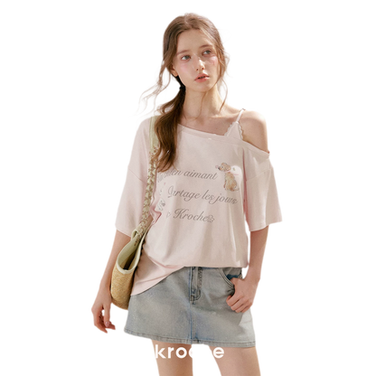 Lace Off-Shoulder Tee
