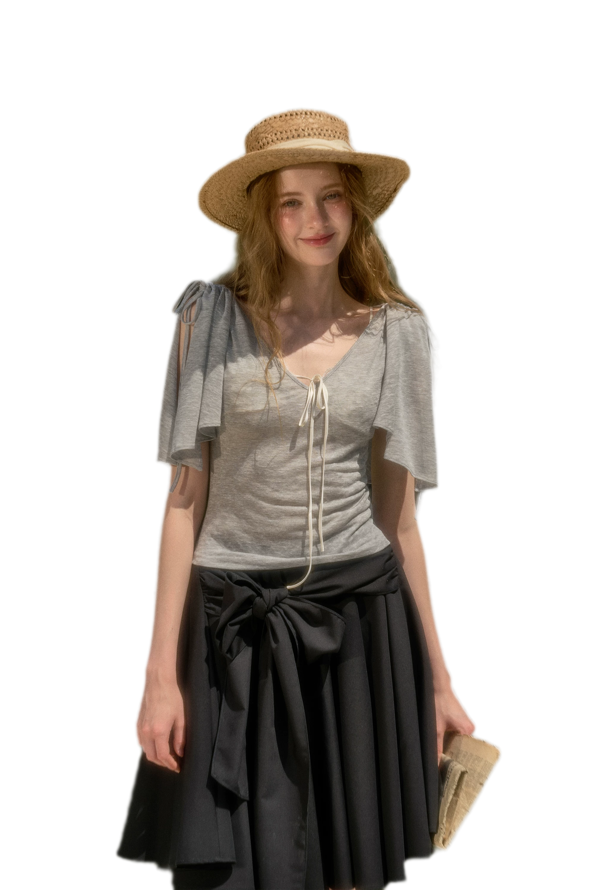 Lyocell Feather Cape Tee