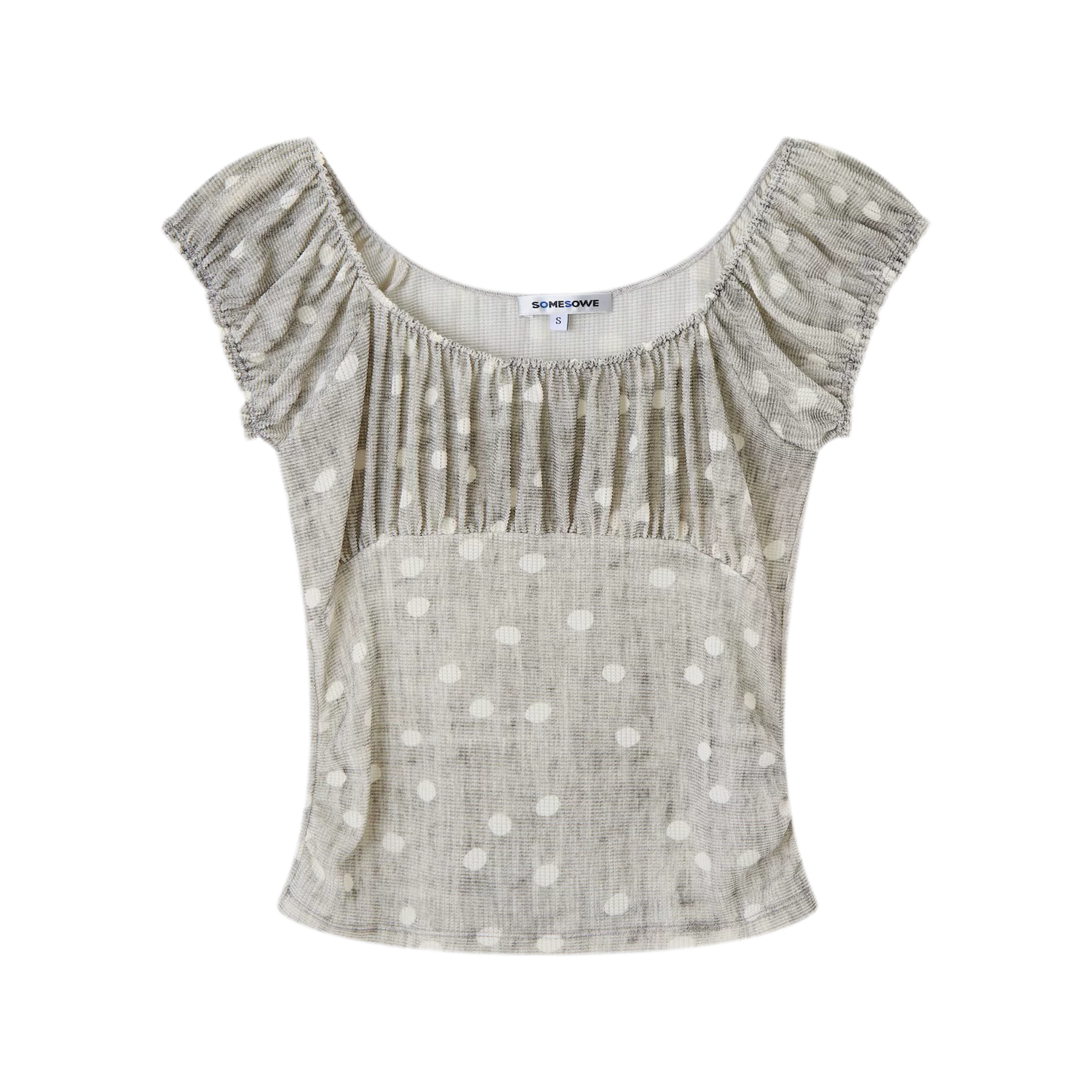 Polka Dot Ruched T-Shirt