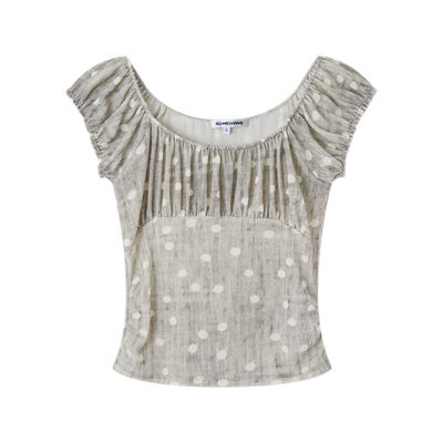 Gray Polka Dot (Short Sleeve) (Pre-order) / S