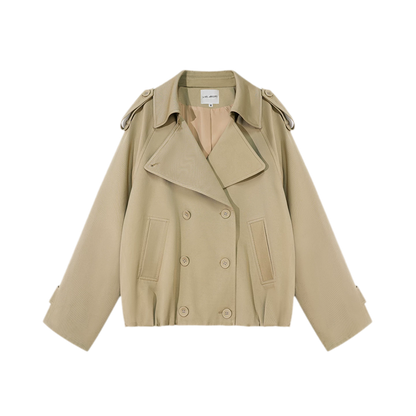 Cotton Cropped Double-Breasted Trench