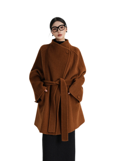 Manteau oversize en laine brossée