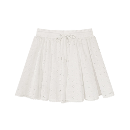 Eyelet Embroidered Lace Mini Skirt