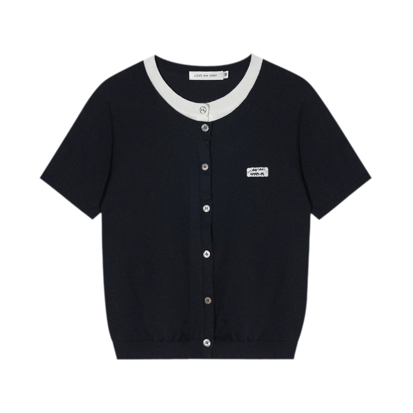 Contrast Faux Layer Knit Tee