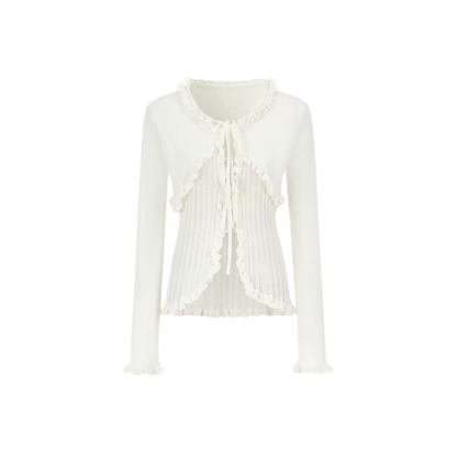 Lace Trim Openwork Cardigan