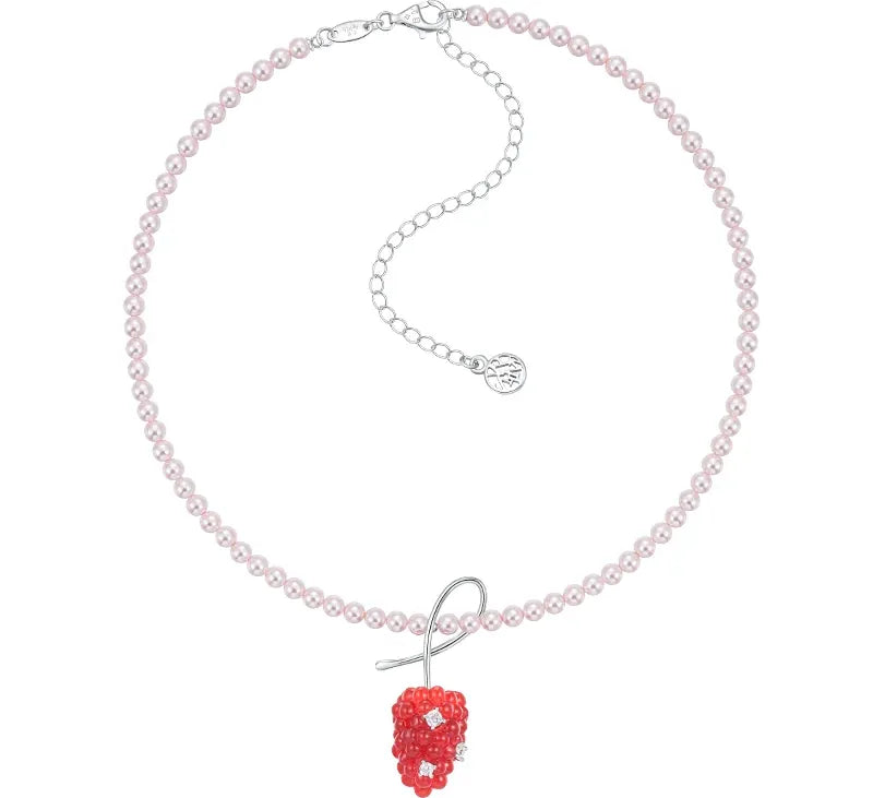 Beaded Heart Pendant Necklace