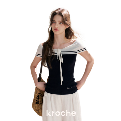 V-Neck Tie Knit Top