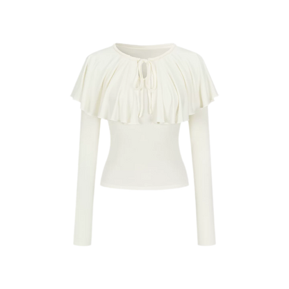 Tie-Neck Ruffle Top