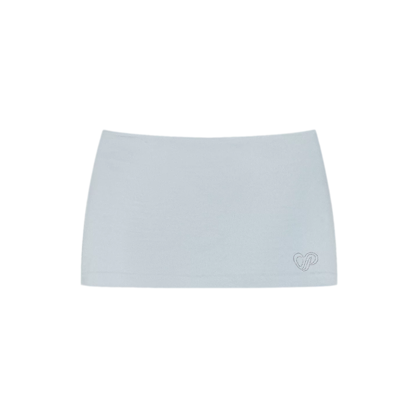 Luminous Focus Heart Rhinestone Acetate Satin Skirt