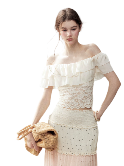 Ruffle Lace Off-Shoulder Top