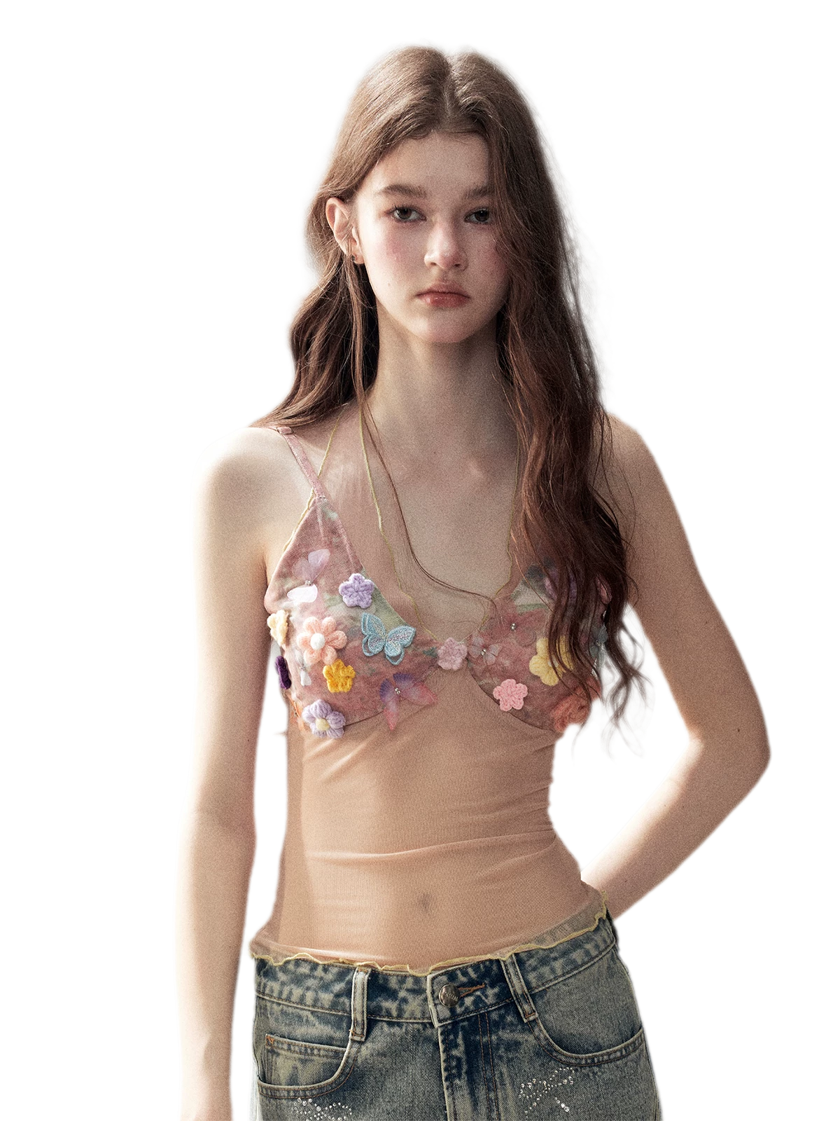 Halter Mesh Crop Top
