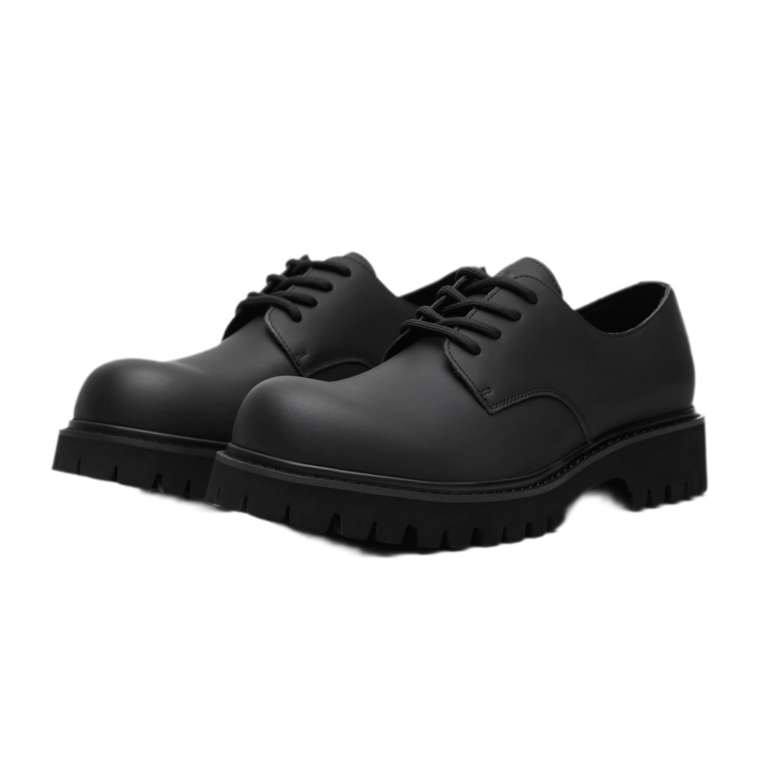 Leather Lug-Sole Platform Derby Shoes