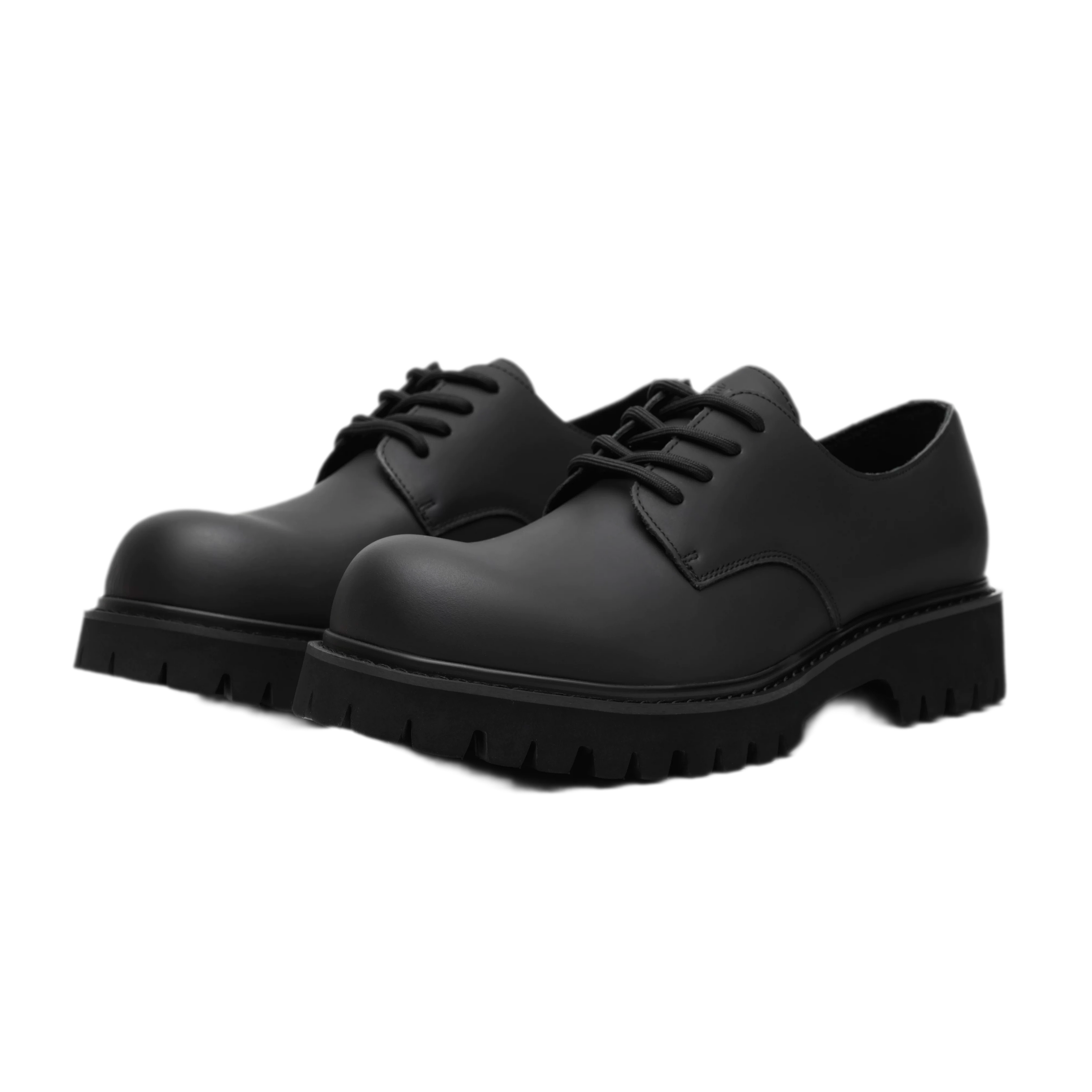 Leather Lug-Sole Platform Derby Shoes