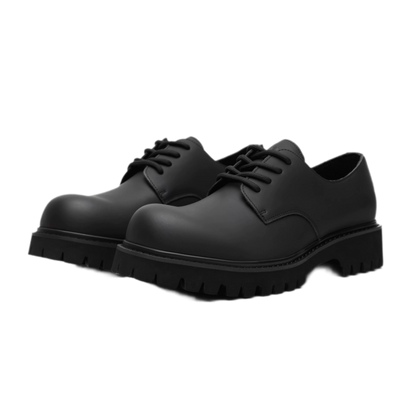 Leather Lug-Sole Platform Derby Shoes